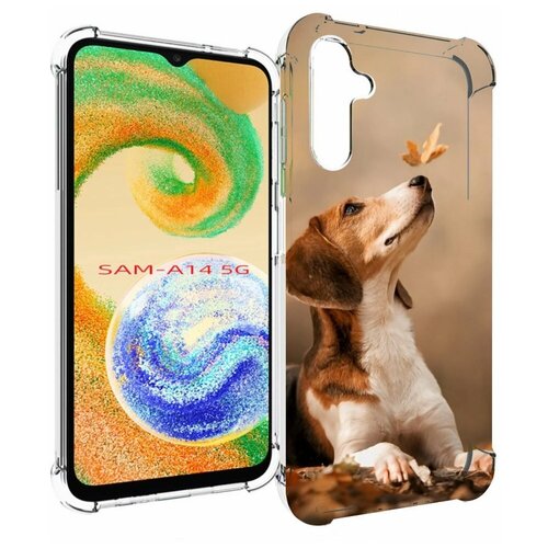 чехол mypads очень довольная собака для samsung galaxy a14 4g 5g задняя панель накладка бампер Чехол MyPads бигль-собака для Samsung Galaxy A14 4G/ 5G задняя-панель-накладка-бампер