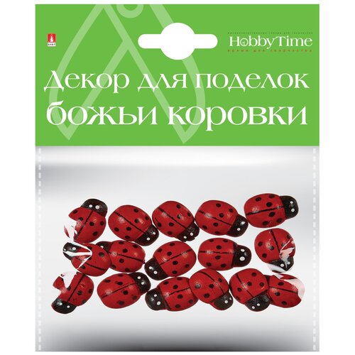 Декор из дерева. Крашеный. Набор № 13 божьи коровки, 14 х 19ММ декор из дерева крашеный набор 13 божьи коровки 14 х 19мм