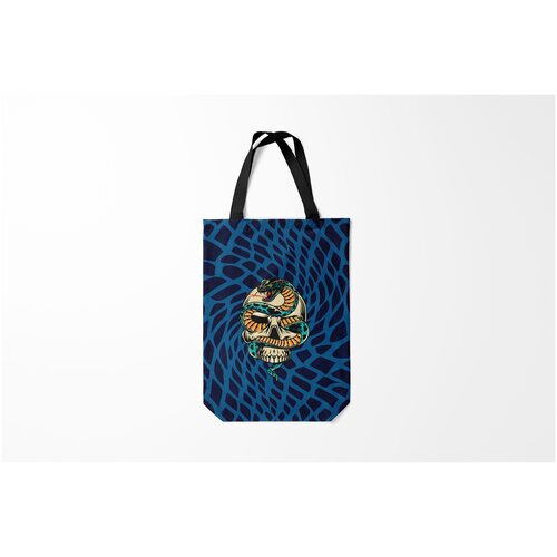 фото Сумка-шоппер / 31х42 см / популярные иллюстрации / черепа snake and skull/змея и череп burnettie