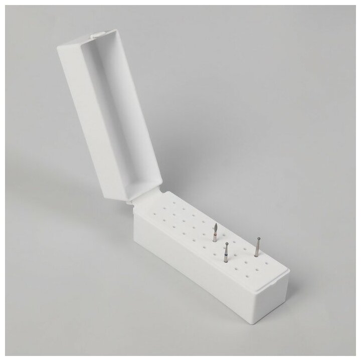 фото Органайзер для фрез, 30 отделений, 13 × 4 × 6,4 см, в картонной коробке, цвет белый