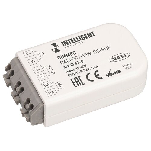 028750 INTELLIGENT ARLIGHT Диммер DALI-201-50W-DC-SUF (11-50V DC, 1400mА) (IARL, IP20 Пластик, 3 года)