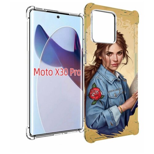 Чехол MyPads девушка-в-бежевом-фоне для Motorola Moto X30 Pro задняя-панель-накладка-бампер