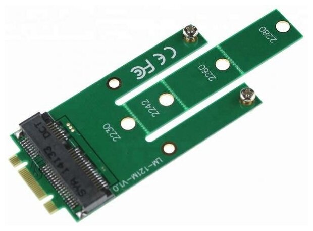 Адаптер переходник для ноутбуков GSMIN RT-07 SSD mSATA - NGFF M.2 (B+M key) преобразователь для подключения mSATA диска к разъему NGFF