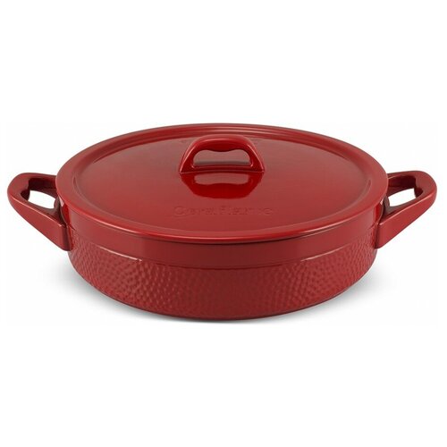 Сотейник HAMMERED+ с керамической крышкой 24 см., 2.5 л. красный