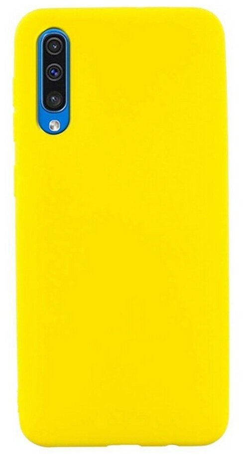 Силиконовая накладка тонкая для Samsung A50 / A30s желтый