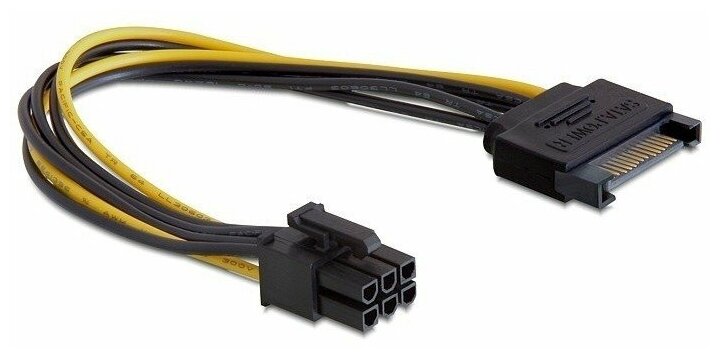 Переходник питания видеокарты PCI express (6pin) к блоку питания (SATA)