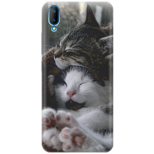 фото Силиконовый чехол на vivo v11 / виво в11 с принтом "отдыхающие котики" gosso