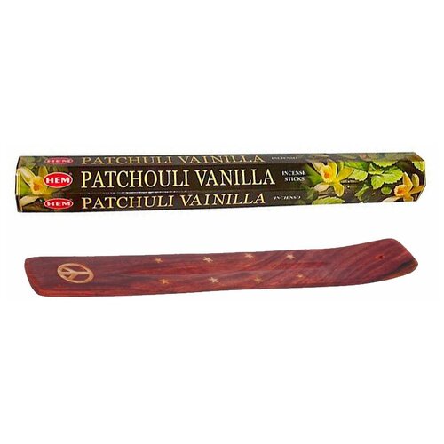 фото Благовония hem "patchuli vanilla" (пачули ваниль), 20 палочек + подставка