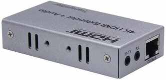 Удлинители HDMI GSMIN Активный HDMI удлинитель GSMIN AN-28 по витой паре 5e/6 Full HD 4K 30 Гц 100м + Аудио (Серебристый)