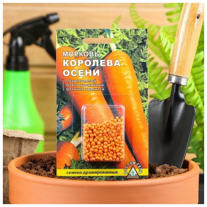 Семена Морковь "королева осени" простое драже, 300 шт