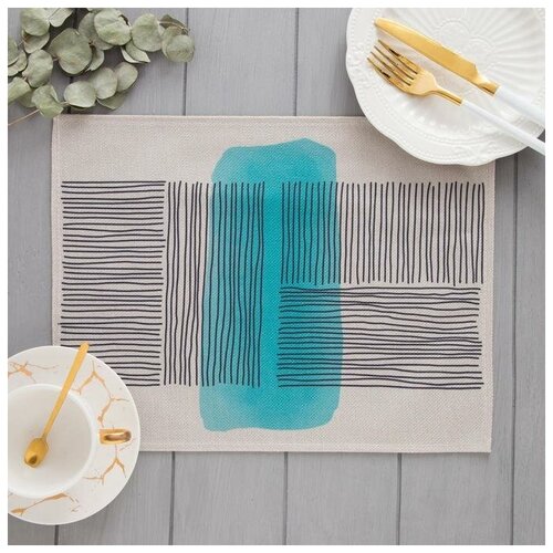 фото Салфетка на стол "этика" морской прибой 30*40см,100% п/э 5219697 доляна