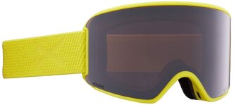 Сноубордическая, лыжная маска со съёмной линзой ANON WM3 Goggles + Bonus Perceive Lens, желтый