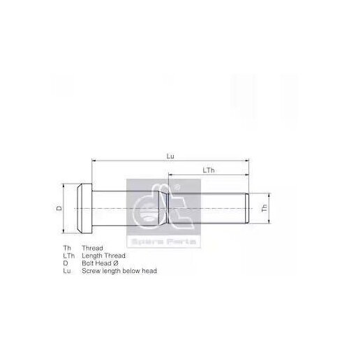 DT SPARE PARTS 1010002 10.10002_болт колесный M12x1,5x100x89, 10.9 \BPW