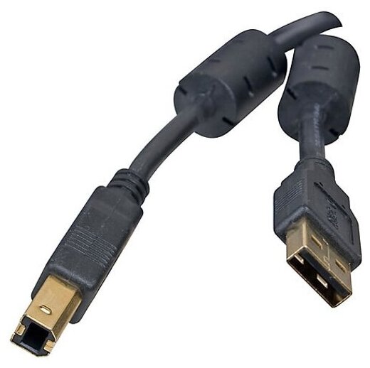Кабель USB2.0 Am-Bm Pro 5Bites UC5010-018A позолоченные разъемы 2 феррита - 1.8 метра