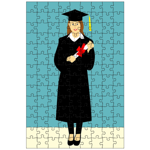 фото Магнитный пазл 27x18см."колледж, выпускной, шапка" на холодильник lotsprints