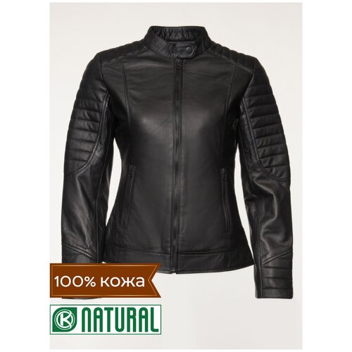 фото Кожаная куртка 206, каляев, размер 54, черный