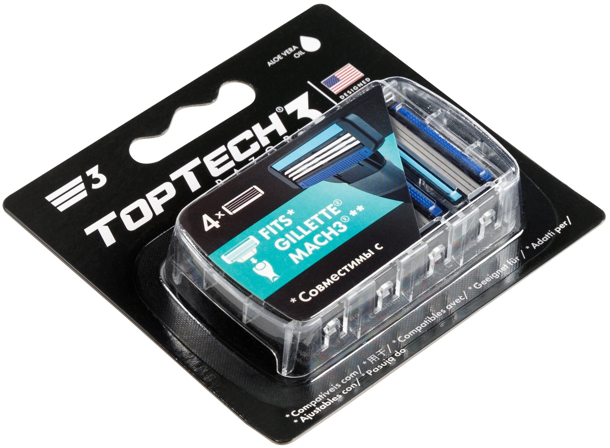 4 сменные кассеты TopTech Razor 3