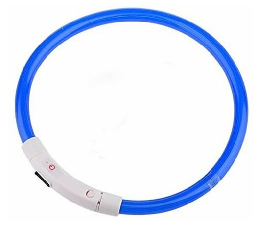 Ошейник светящийся для собак USB синий 56 см