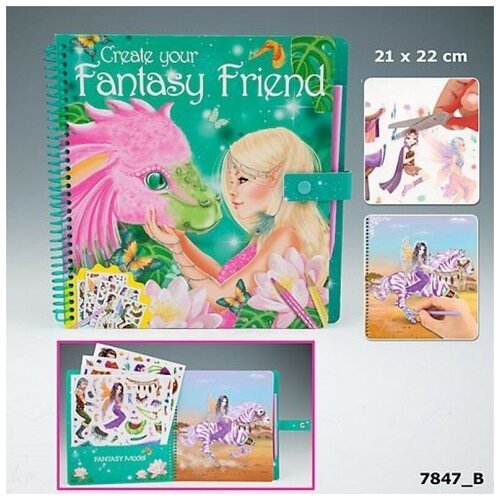 Раскраска с наклейками и волшебным маркером Fantasy Friend