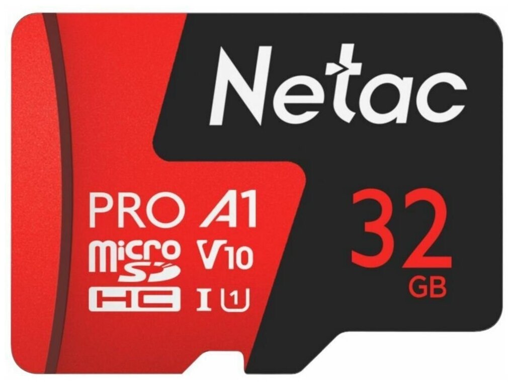 Флеш карта MicroSDHC 32Gb Netac P500 Extreme Pro up to 100MB/s pack with SD Adapter (NT02P500PRO-032G-R)