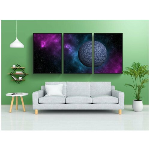 фото Набор модулных постеров для интерьера "пространство, планета, орбита" 60x90 см. в тубусе, без рамки lotsprints