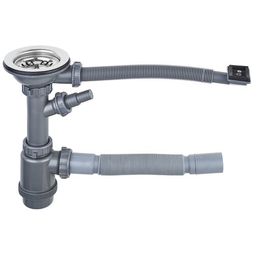 Ukinox Выпуск большой с переливом в комплекте с сифоном и гофросифоном S701 .