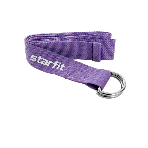 Ремень для йоги Starfit Core Yb-100 186 см, хлопок, фиолетовый пастель