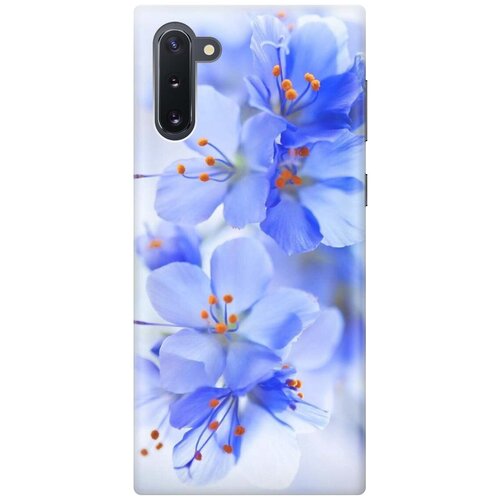 фото Ультратонкий силиконовый чехол-накладка для samsung galaxy note 10 с принтом "лазурные орхидеи" gosso