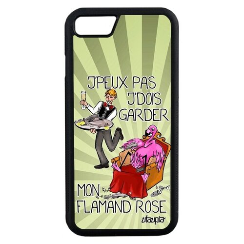 фото Модный чехол на смартфон // apple iphone 7 // "не могу - у меня фламинго!" комикс юмор, utaupia, светло- зеленый