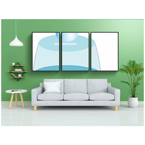 фото Набор модулных постеров для интерьера "вода, аква, уронить" 60x90 см. в тубусе, без рамки lotsprints