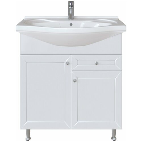 фото Тумба для ванной комнаты sanstar бриз 75 с раковиной, напольная, белая, шхвхг:77х86х51
