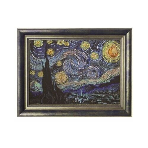 Преобрана 0116 Звездная ночь по картине Ван Гога 38 x 28 см Набор - выкладывание стразами