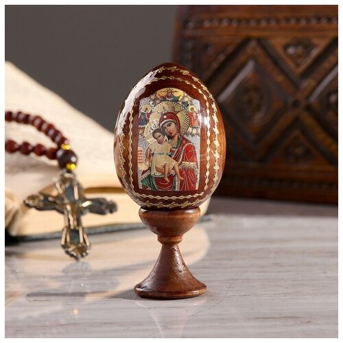 Сувенир Яйцо на подставке икона Божья Матерь Достойно есть