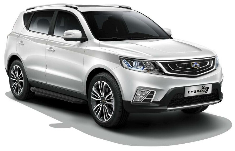 Пороги алюминиевые с площадкой "Premium-Black" (арт. A173ALB.1904.1) GEELY Emgrand X7 2019- н. в.