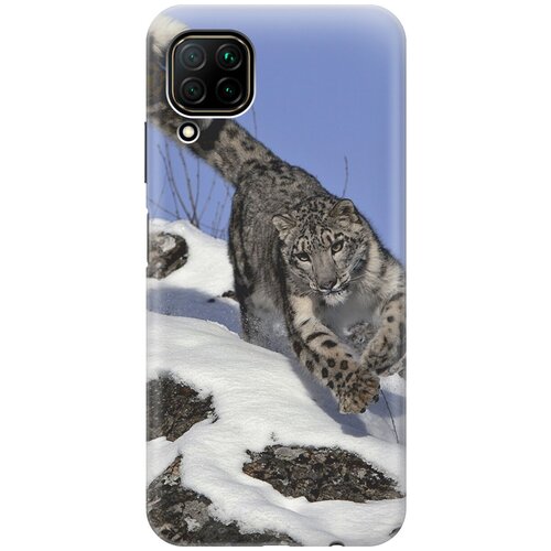 фото Силиконовый чехол на huawei p40 lite / хуавей п40 лайт с принтом "бегущий барс gosso