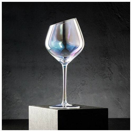 Бокал для вина Иллюзия, 550 мл, 10х24 см, цвет перламутровый