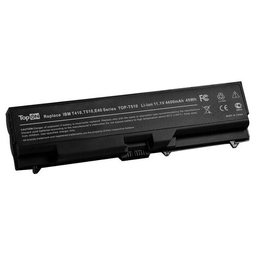 фото Аккумуляторная батарея topon для ноутбука lenovo 42t4791 11.1v (4400mah)