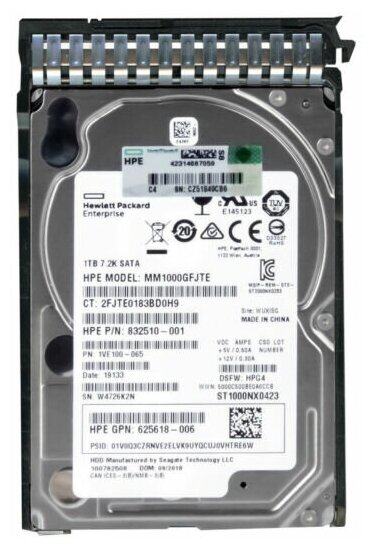 Жесткие диски HPE 1TB 7.2K SATA SFF SC DS HDD 2.5" [832510-001]