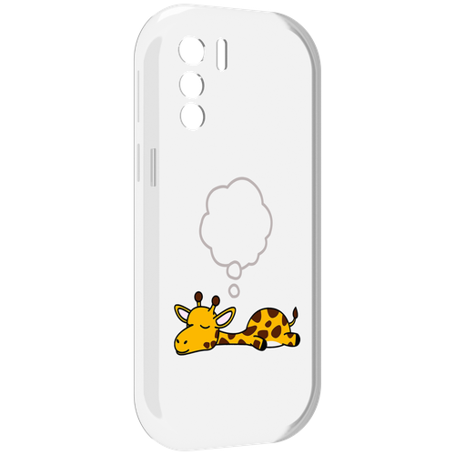 Чехол MyPads спящий-жираф детский для UleFone Note 13P задняя-панель-накладка-бампер