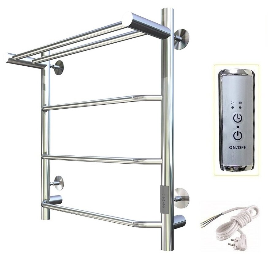 Полотенцесушитель электрический Тругор 454х600мм форма лесенка 3 перекладины универсальное подключение