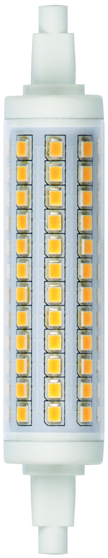 Лампа светодиодная Uniel LED-J118-12W/WW/R7s/CL PLZ06WH . Прозрачная. Теплый белый свет.