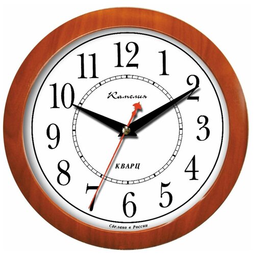 Часы настенные Камелия пластиковые круглые Вишня японская арт.265416