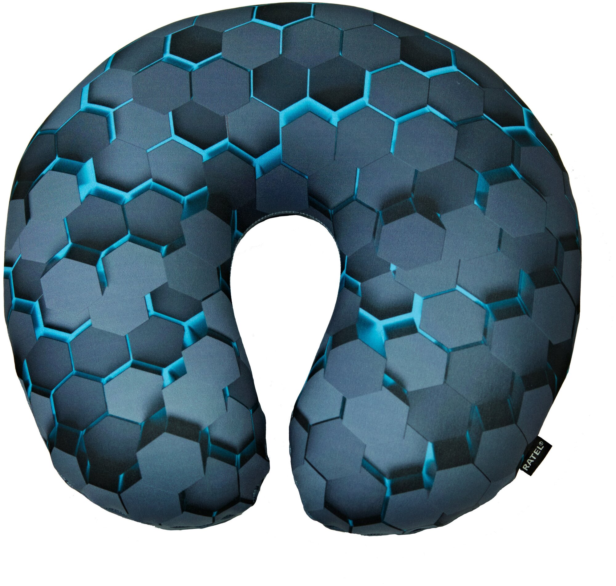 Подушка дорожная для шеи RATEL серия Art moments дизайн Black Hexagon.