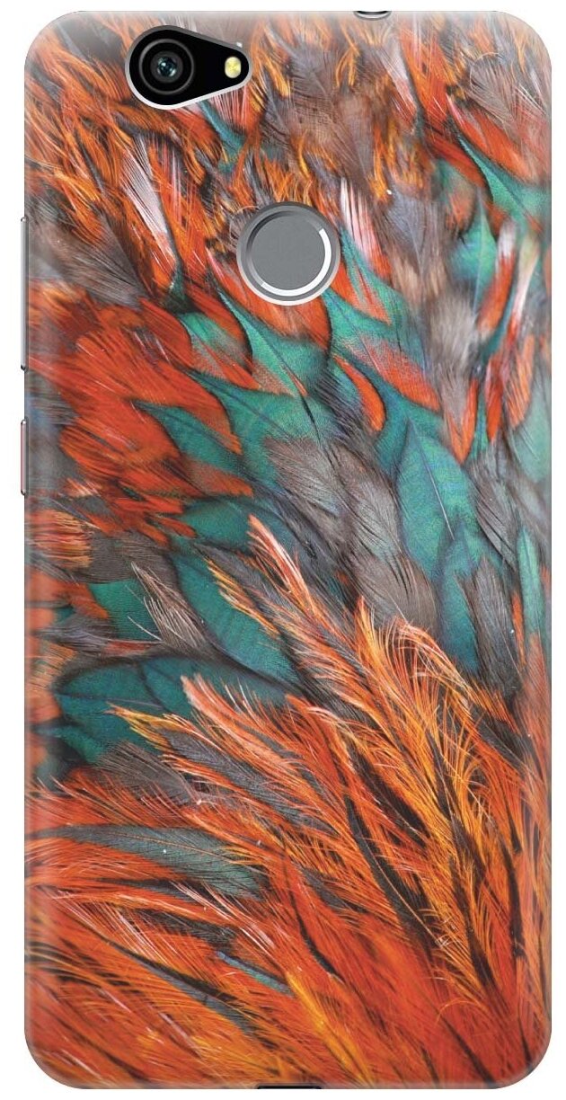 Силиконовый чехол на Huawei Nova, Хуавей Нова с принтом "Разноцветные перья"
