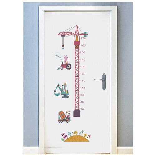 Ростомер детский с наклейками «Строительный кран», ПВХ-пленка