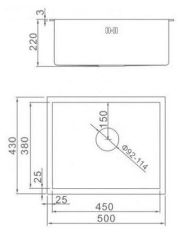 Мойка кухонная AFLORN AF95043, врезная, S-3,0 и 0,8 мм, 50*43*20 см, сифон, сатин - фотография № 9