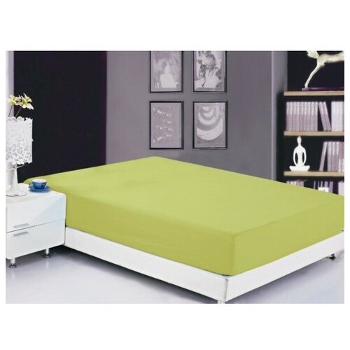 фото Valtery (вальтери) простынь сатин на резинке салатовая (prc-r-13), 200x200