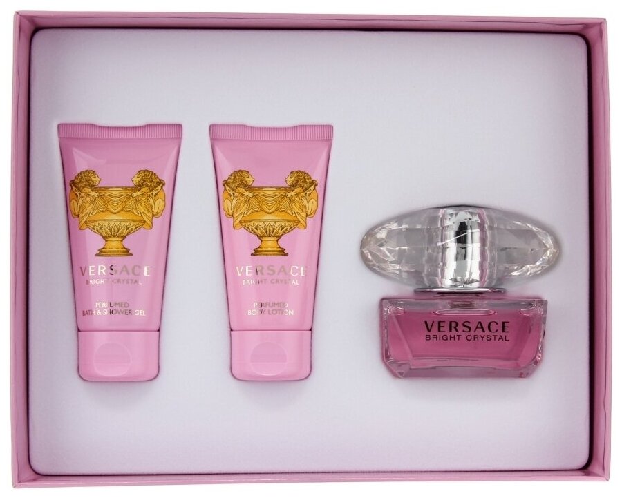 Versace Bright Crystal - парфюмерный набор (туалетная вода 50 мл + бальзам для тела 50 мл + гель для душа 50 мл)