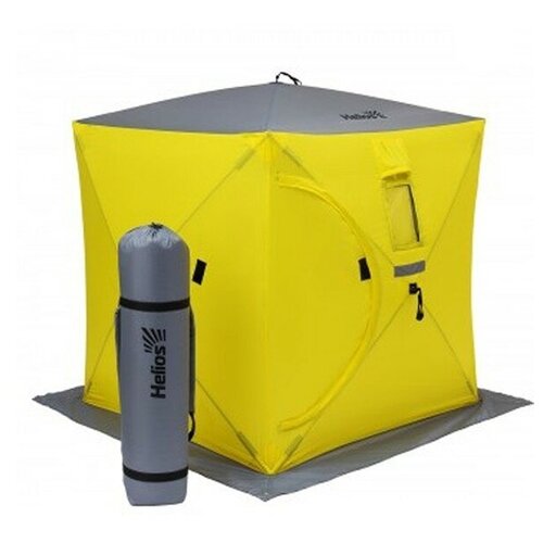 фото Палатка helios куб 1.5х1.5 желтый/ серый