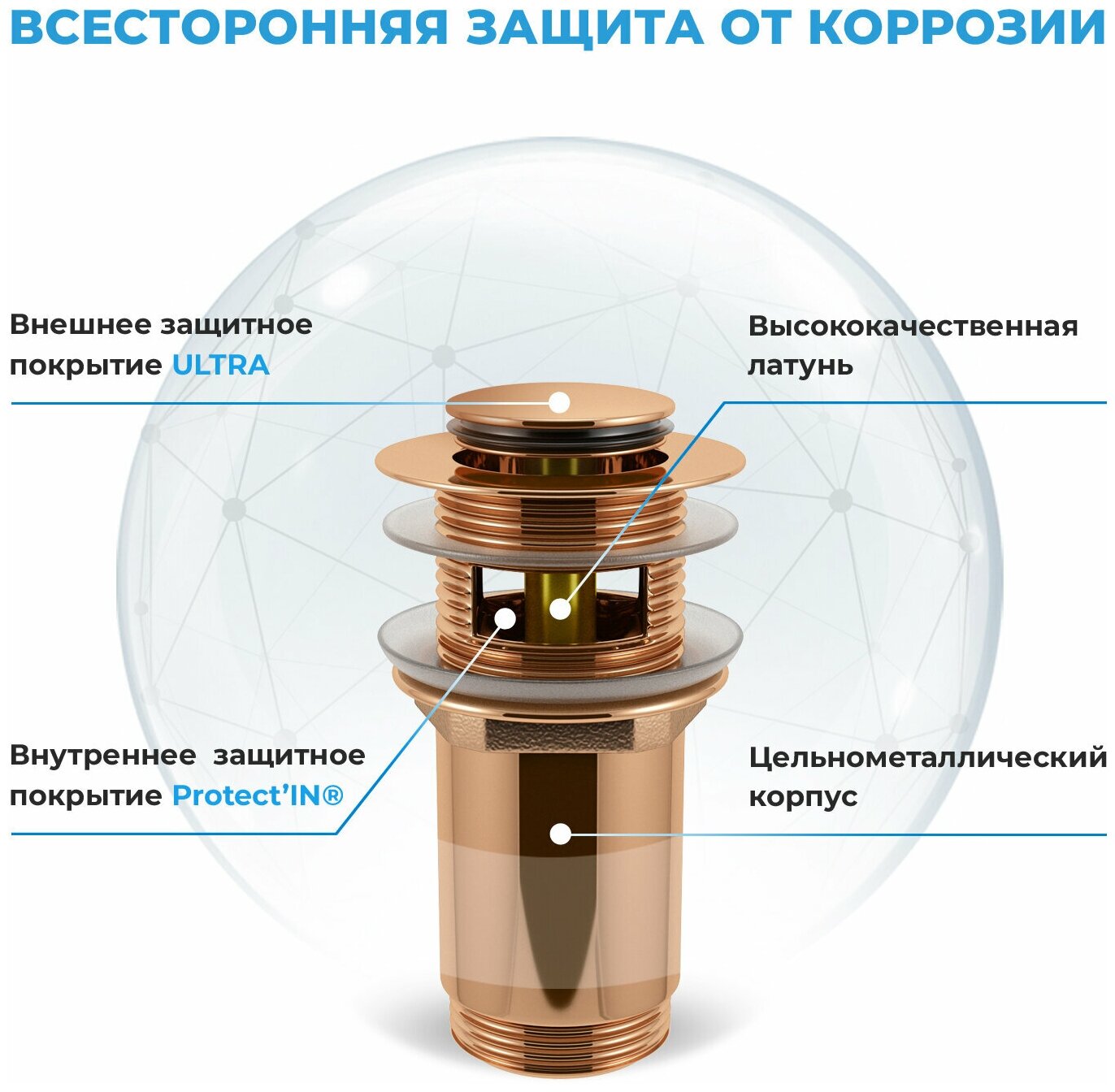 Мини-раковина Lavinia Boho One 21520924 в комплекте 2 в 1: подвесная раковина, донный клапан в цвете розовое золото. Отверстие под смеситель слева - фотография № 4